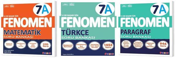 Fenomen Okul 2025 7. Sınıf Matematik + Türkçe + Paragraf A Serisi Soru Seti 3 Kitap - Image 1