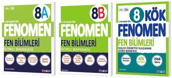 Fenomen Okul 2025 8. Sınıf Fen Bilimleri Kök + A + B Soru Bankası Seti 3 Kitap - Image 1