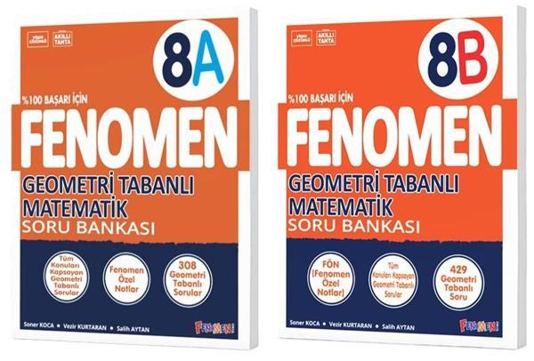 Fenomen Okul 2025 8. Sınıf Geometri A + B Soru Bankası Seti 2 Kitap - Image 1