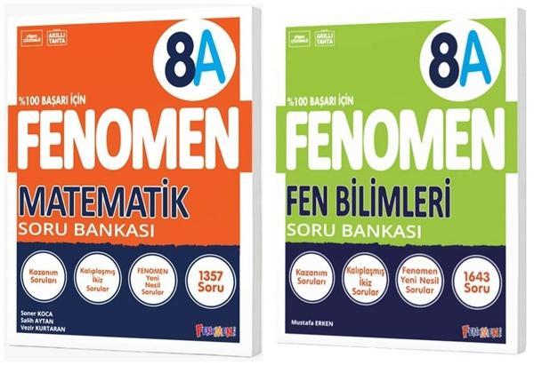 Fenomen Okul 2025 8. Sınıf Matematik + Fen Bilimleri A Serisi Soru Bankası Seti 2 Kitap - Image 1