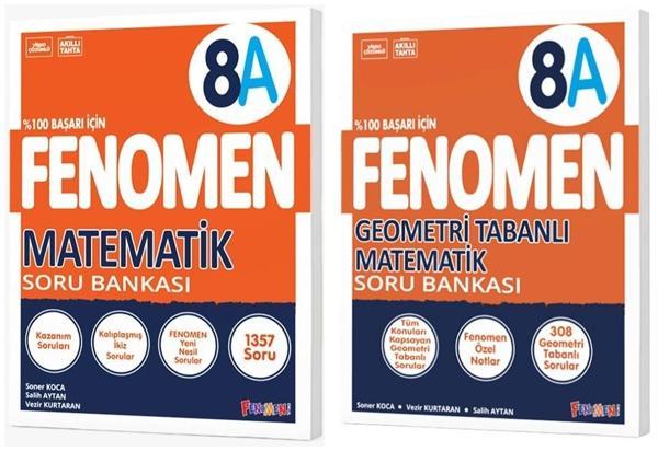 Fenomen Okul 2025 8. Sınıf Matematik + Geometri Tabanlı A Serisi Soru Bankası Seti 2 Kitap - Image 1
