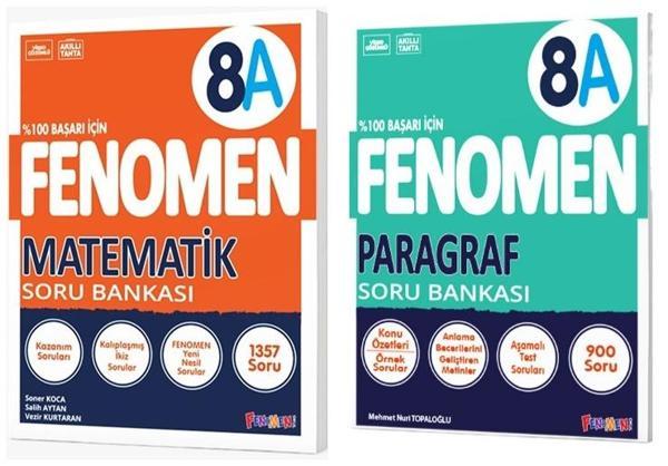 Fenomen Okul 2025 8. Sınıf Matematik + Paragraf A Serisi Soru Bankası Seti 2 Kitap - Image 1
