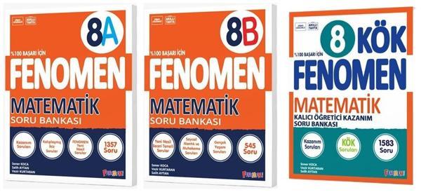 Fenomen Okul 2025 8. Sınıf Matematik Kök + A + B Soru Bankası Seti 3 Kitap - Image 1