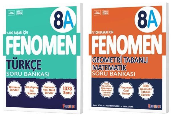 Fenomen Okul 2025 8. Sınıf Türkçe + Geometri Tabanlı A Serisi Soru Bankası Seti 2 Kitap - Image 1