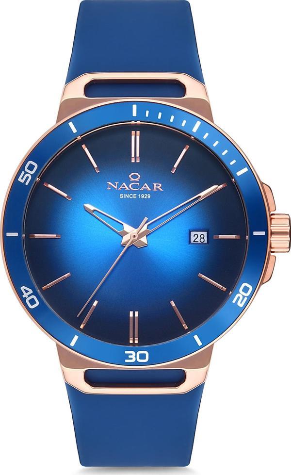 Nacar NC34-290403-RLS3 Mavi Silikon Erkek Kol Saati - Image 1