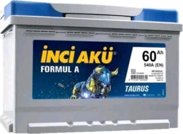 İnci Akü Formul A Taurus 12 Volt 60 Amper 2 Yıl Garantili - Image 1