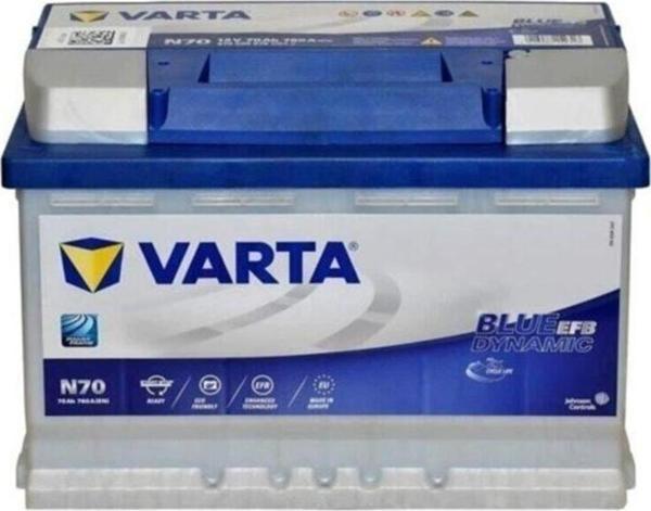 Varta Akü 12V 70 Ah Start-Stop Efb 760 Cca Blue Dynamic N70 - Image 1