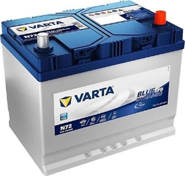Varta Akü 12V 72  Ah Amper 760A Start-Stop Efb Blue Dynamic N72 - Image 1