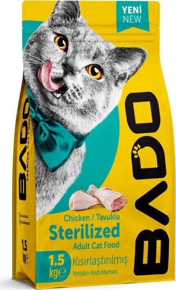 Bado Yetişkin Kedi Maması Kısırlaştırılmış Tavuk Etli Steril 1,5 Kg - Image 1