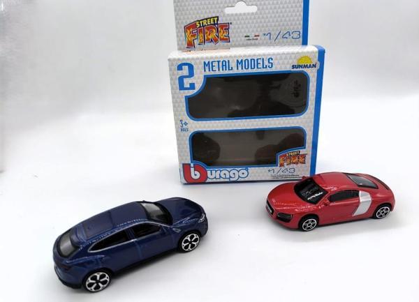 1:43 Street Fire 2'li Set AUDI R8 - LAMBORGHINI URUS - Image 1