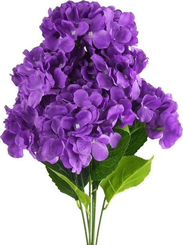 Netten Evime Yapay Çiçek Ortanca Çiçeği Demeti 43 cm Mor Koyu - Image 1