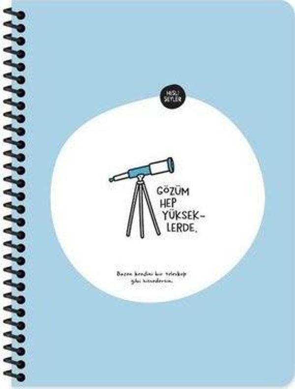 Hisli Şeyler 165225  80Yp.Çiz.Stickerli Defter - Gözüm Yükseklerde - Image 1