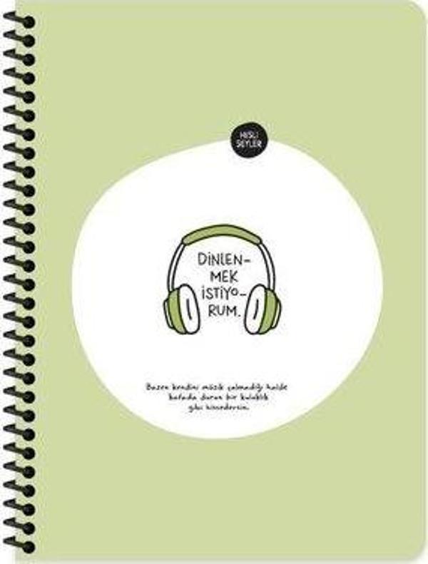 Hisli Şeyler 165225  80Yp.Kar.Stickerli Defter - Dinlenmek İstiyorum - Image 1