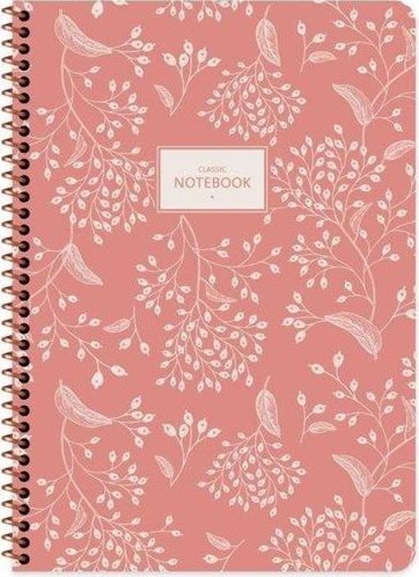 Keskin A4 80 Yp.Düz Karton Kp.Spr.Pastel Flora Defter - Image 1