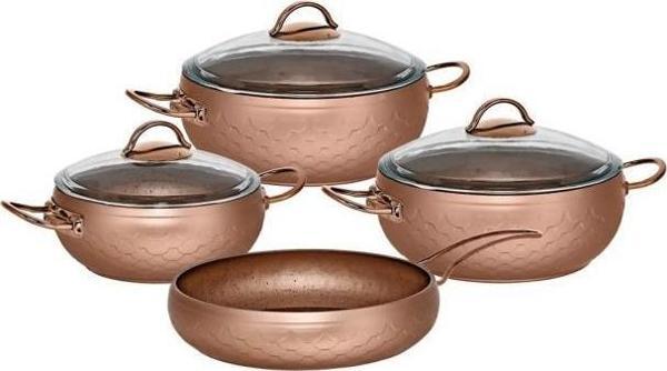 Oms Espela 7 Parça Granit Tencere Seti Bakır 3544 - Image 1