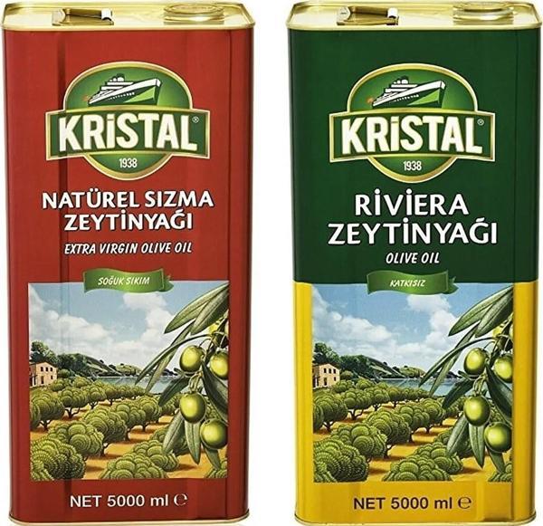 Kristal Naturel Sızma ve Riviera Zeytinyağı 5 litre 2 li Set - Image 1