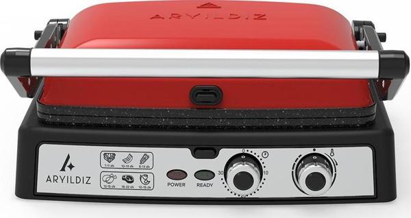 Ar Yıldız Multi Grill 2000 W Kırmızı Tost Makinesi - Image 1