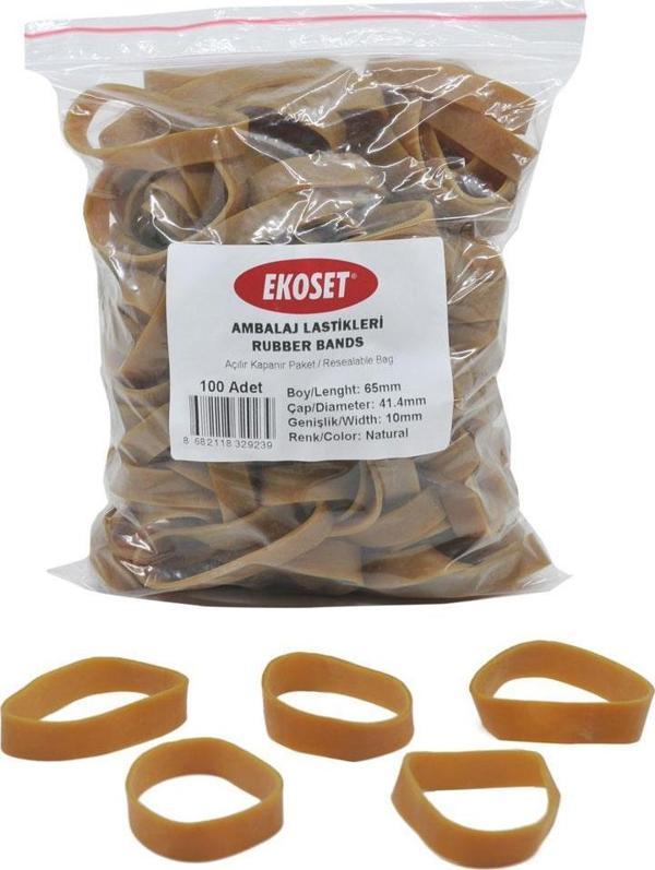 Ekoset 65x10mm Geniş Kauçuk Paket Ambalaj Lastiği 100 Adet - Image 1