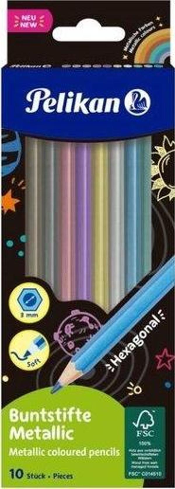 Pelikan Metalik Renkler 10lu Kuru Boya  - Image 1