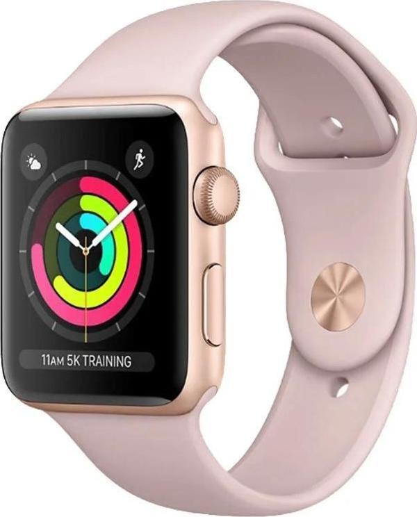 ScHitec T700 Android İos Uyumlu Çağrı Özellikli Akıllı Saat Gold Kasa Pembe Kordon - Image 1