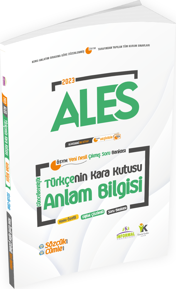ALES Türkçenin Kara Kutusu ANLAM BİLGİSİ(Sözcük-Cümle)Dijital Çözümlü Konu Özetli Soru Bankası - Karakutu Yayınları - Image 1