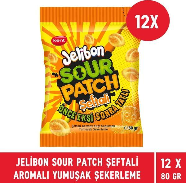 Jelibon Sour Patch Şeftali Aromalı Yumuşak Şekerleme 80 gr - 12 Adet - Image 1