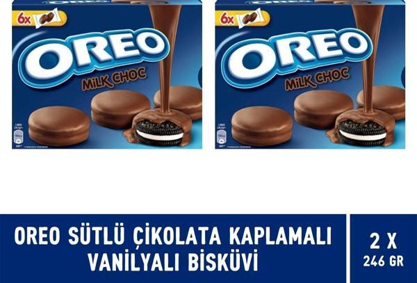 Oreo Sütlü Çikolata Kaplamalı Vanilyalı Bisküvi 246 gr - 2 Adet - Image 1