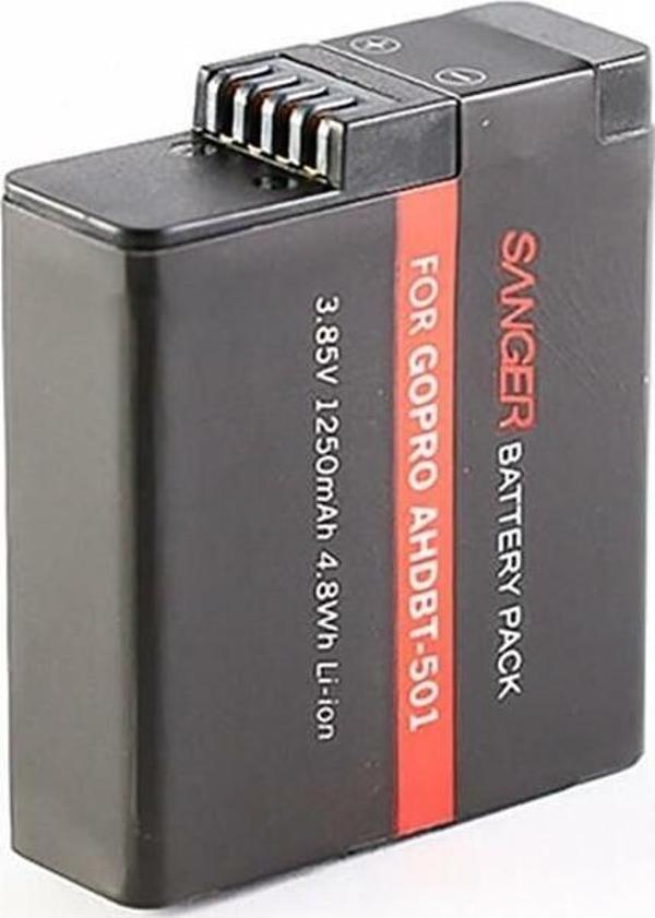 Sanger AHDBT-501 Gopro Hero5, Hero6, Hero7 Black Batarya - Image 1