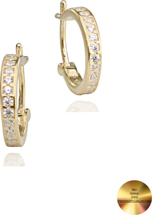 18k Serie Oro Şans Halka Minimal Gümüş Küpe 13 MM - Image 1