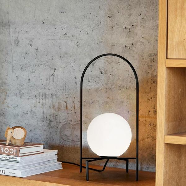 Homing Moon Siyah Metal Camlı Masa Lambası - Image 1