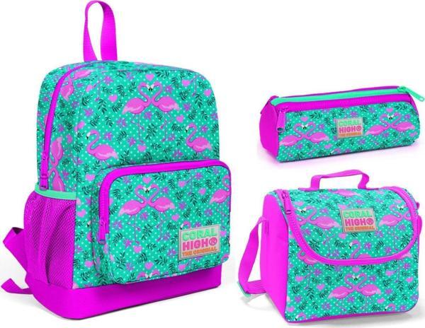 Coral High Anaokul ve İlkokul 1 Sınıf Okul Çantası Seti - Flamingo - Kız - Image 1
