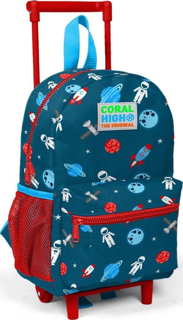 Coral High Astronot Baskılı Anaokul Çekçek Çantası - Erkek Çocuk - Image 1