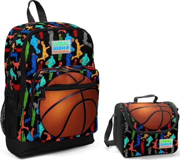 Coral High Basketbol Erkek Çocuk İlkokul Çantası ve Beslenme Seti - Image 1