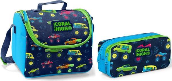 Coral High Beslenme Çantası ve Kalemlik Takım - Lacivert - Off Road - Erkek Çocuk - Image 1