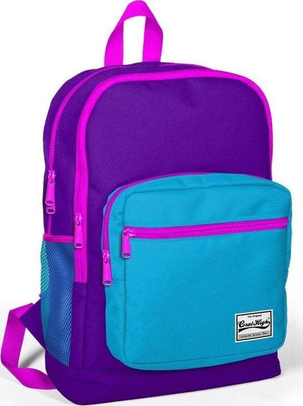 Coral High Dört Gözlü Mor-Turkuaz Kız Çocuk İlkokul Sırt Çantası - Image 1