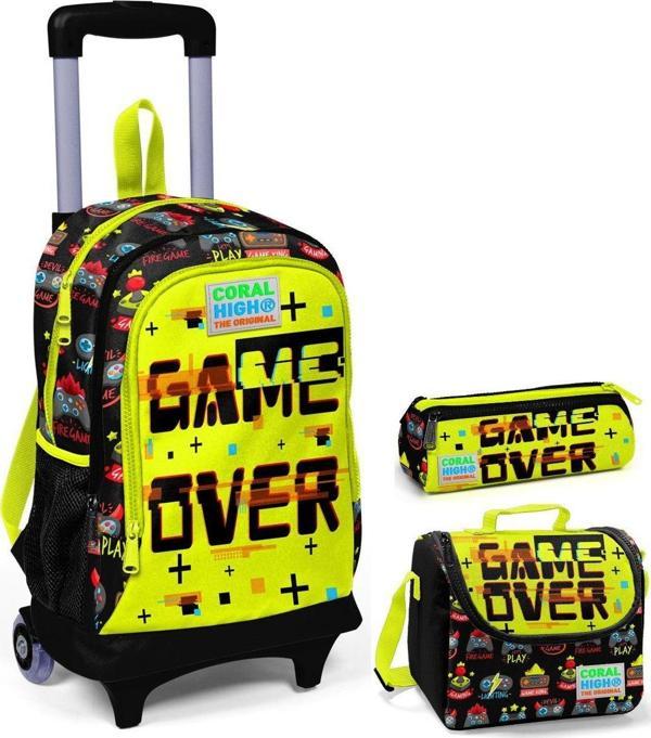 Coral High Game Over Erkek Çocuk Çekçek Çanta Seti - Işıklı Tekerlekler - Image 1