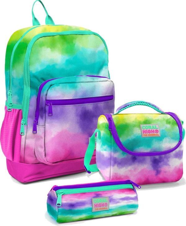 Coral High İlkokul Çantası Seti Renkli Boyama - Kız Çocuk - Image 1