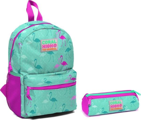 Coral High Flamingo Baskılı Kız Çocuk Yuva Ve Anaokulu Çanta Seti - Image 1