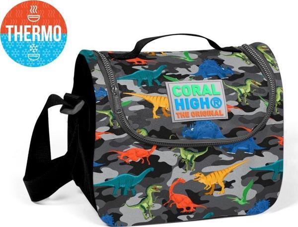 Coral High Kamuflaj Dinazor Desenli Termoslu Beslenme Çantası - Erkek Çocuk - Image 1