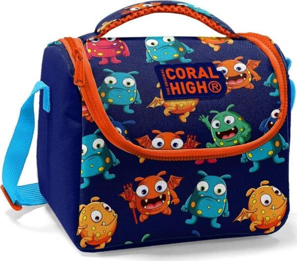 Coral High Lacivert Turuncu Sevimli Canavarlar Erkek Çocuk Beslenme Çantası - Image 1