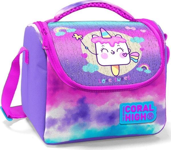 Coral High Kız Çocuk Pembe Mor Dondurma Okul Beslenme Çantası - Thermo Yalıtımlı - Image 1