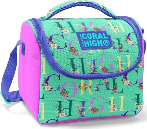 Coral High Kız Çocuk Pembe Su Yeşili Okul Beslenme Çantası - Thermo Yalıtımlı - Image 1