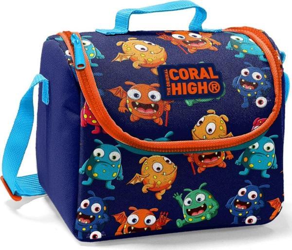 Coral High Lacivert Canavarlar Baskılı Termoslu Beslenme Çantası - Erkek Çocuk - Image 1