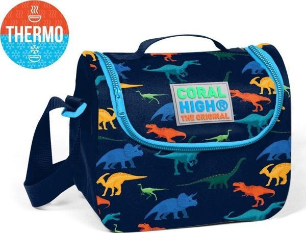 Coral High Lacivert Dinazor Desenli Termoslu Beslenme Çantası - Erkek Çocuk - Image 1