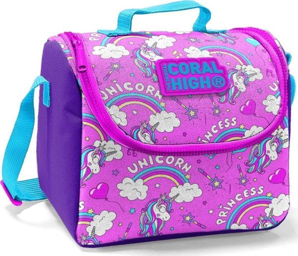 Coral High Pembe Unicorn Baskılı Termoslu Beslenme Çantası - Kız Çocuk - Image 1