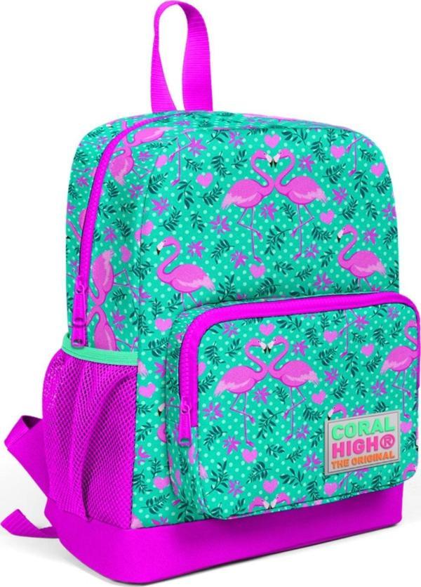 Coral High Pembe-Yeşil Flamingo Baskılı Anaokul ve İlkokul 1.Sınıf Okul Çantası - Kız çocuk - Image 1