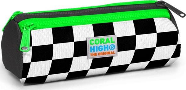 Coral High Yeşil Damalı Üç Bölmeli Kalem Çantası -Erkek Çocuk - Image 1