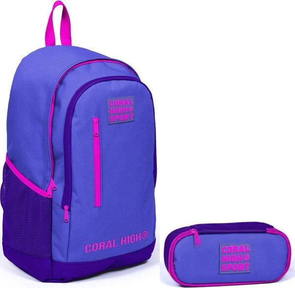 Coral High Sport Lavanta Mor Okul Sırt Çantası ve Organizer Kalemlik Seti - Image 1