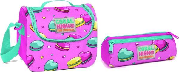 Coral High Pembe Kurabiyeler Kız Çocuk Beslenme ve Kalemlik Seti - Image 1