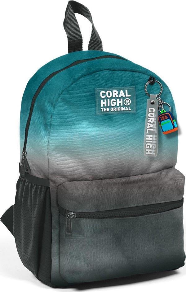 Coral High Turkuaz Gri Batik Mini Yuva Sırt Çantası - Erkek Çocuk - Image 1